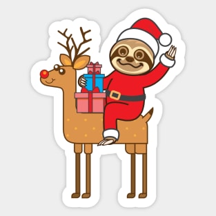 Sloth Santa Sticker